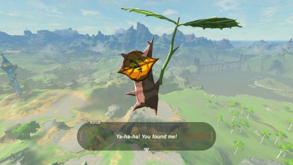 A happy korok seed, floating in the air
